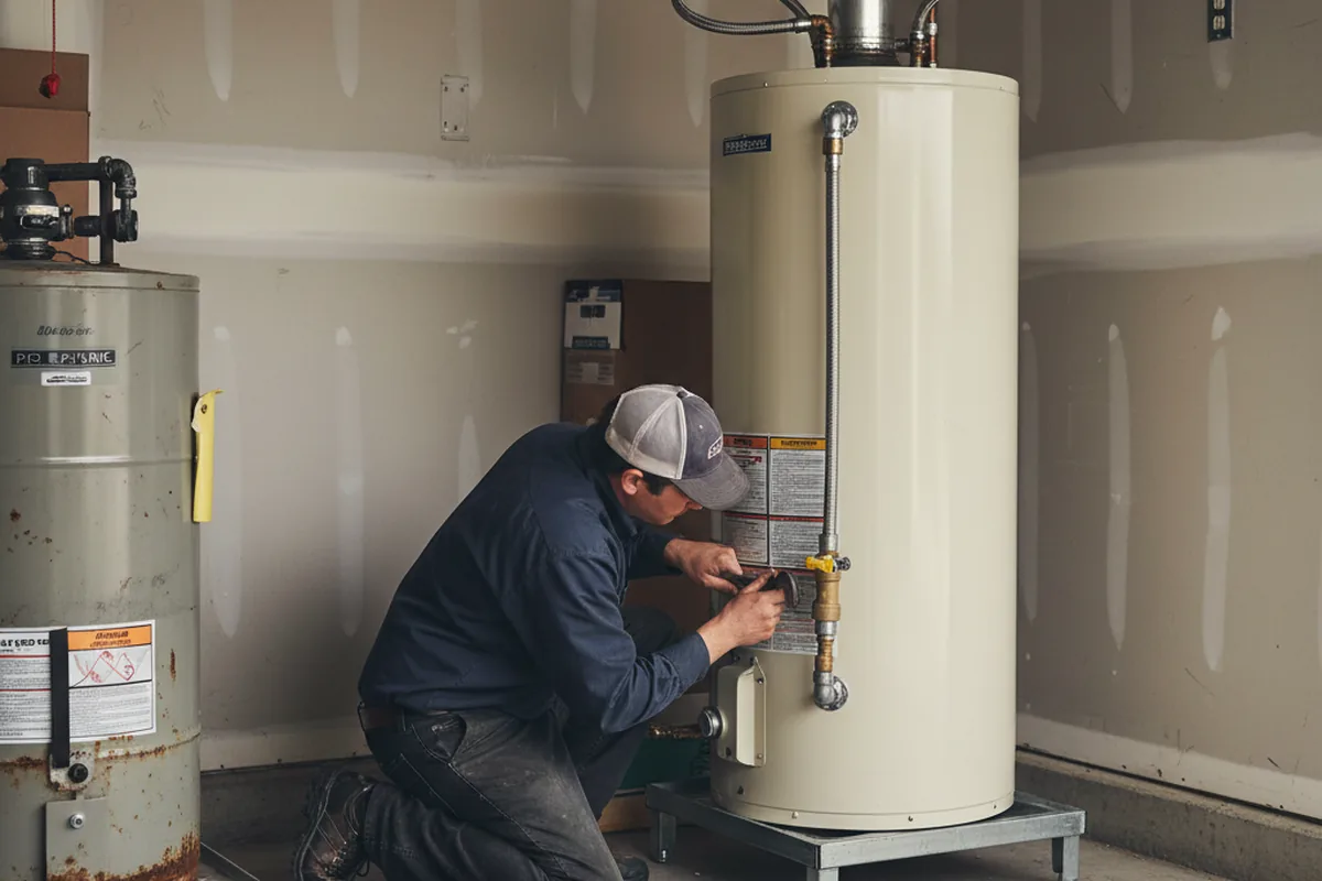 Water heater and shutoff valve replacement in Rousseau